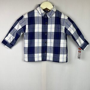 Cat & Jack Toddler Boys Blue Plaid Sherpa Lined Shacket Jacket 18M NWT